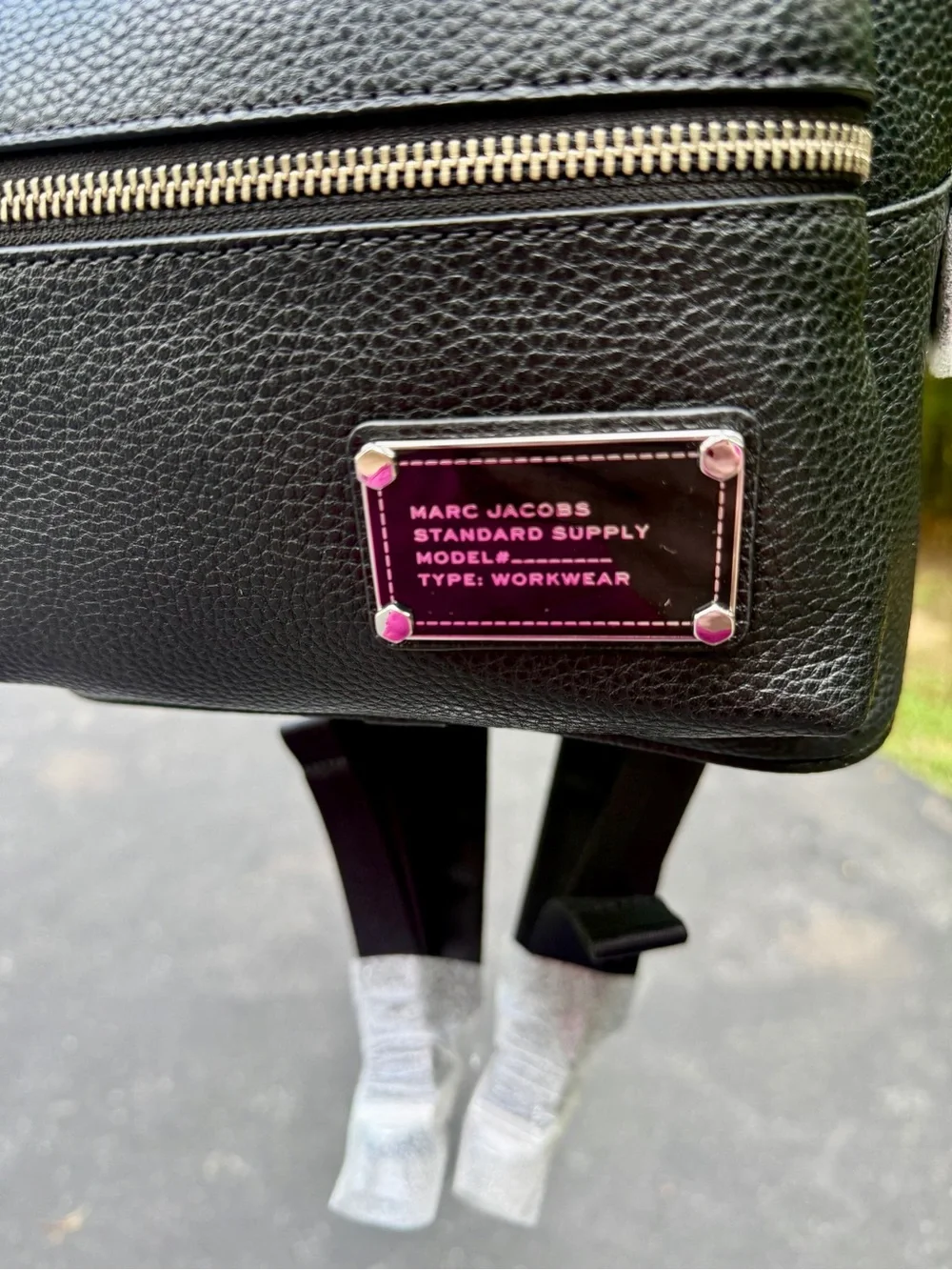 Marc Jacobs Black Pebbled Leather Mini Backpack with Silver Hardware